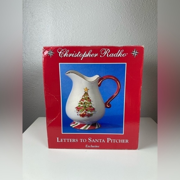 Vintage Christopher Radko Letters to Santa pitcher 8.25” Christmas Tree - Picture 1 of 13